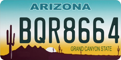 AZ license plate BQR8664