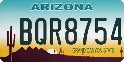 AZ license plate BQR8754