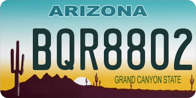 AZ license plate BQR8802