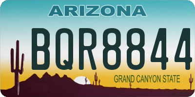 AZ license plate BQR8844