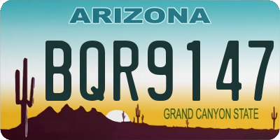 AZ license plate BQR9147