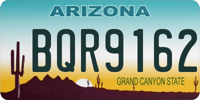 AZ license plate BQR9162
