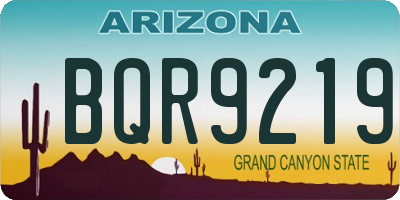 AZ license plate BQR9219