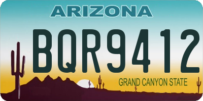 AZ license plate BQR9412