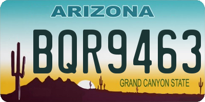 AZ license plate BQR9463