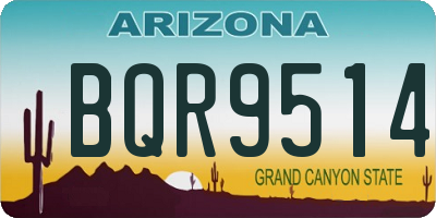 AZ license plate BQR9514