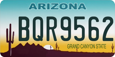 AZ license plate BQR9562