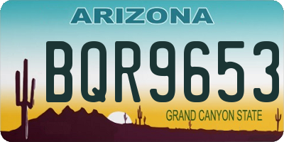 AZ license plate BQR9653