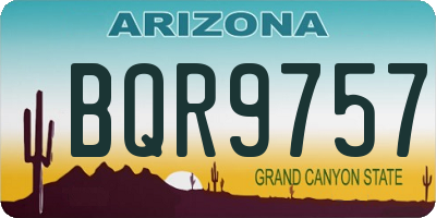 AZ license plate BQR9757