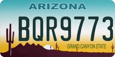AZ license plate BQR9773