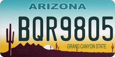 AZ license plate BQR9805
