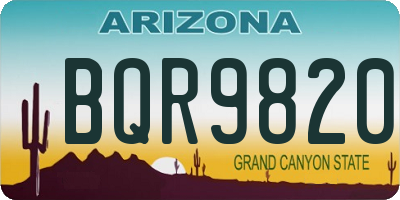 AZ license plate BQR9820