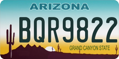 AZ license plate BQR9822