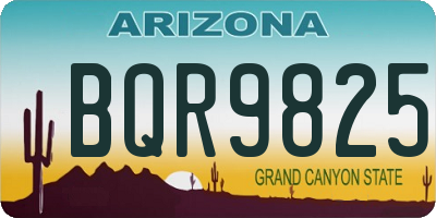 AZ license plate BQR9825