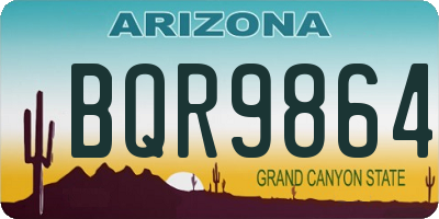 AZ license plate BQR9864