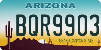 AZ license plate BQR9903