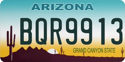 AZ license plate BQR9913