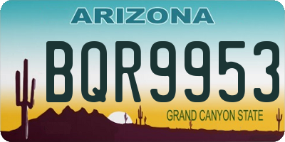 AZ license plate BQR9953