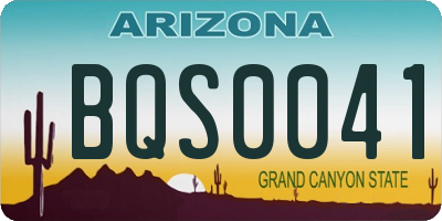 AZ license plate BQS0041