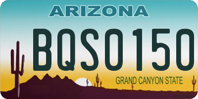 AZ license plate BQS0150