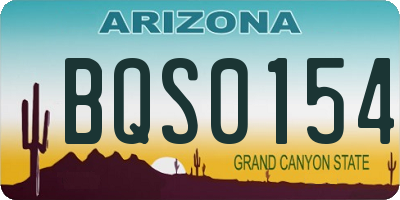 AZ license plate BQS0154