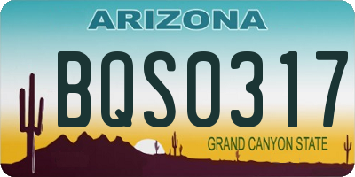 AZ license plate BQS0317