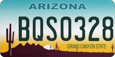 AZ license plate BQS0328