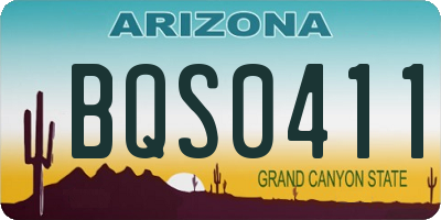AZ license plate BQS0411