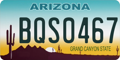 AZ license plate BQS0467