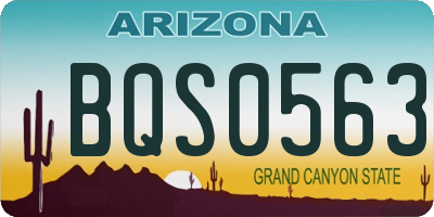 AZ license plate BQS0563