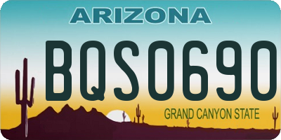 AZ license plate BQS0690