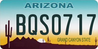 AZ license plate BQS0717
