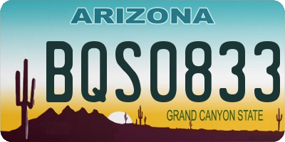 AZ license plate BQS0833