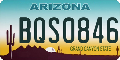 AZ license plate BQS0846