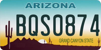 AZ license plate BQS0874