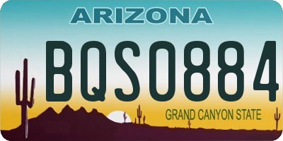 AZ license plate BQS0884