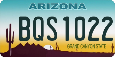 AZ license plate BQS1022
