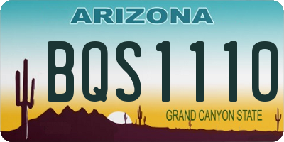 AZ license plate BQS1110