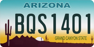 AZ license plate BQS1401