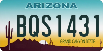 AZ license plate BQS1431