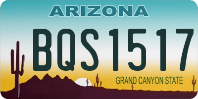 AZ license plate BQS1517