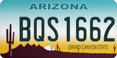 AZ license plate BQS1662