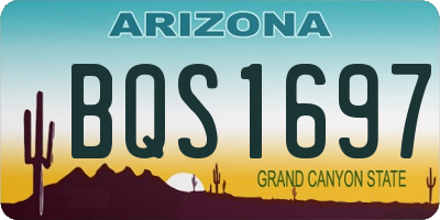 AZ license plate BQS1697