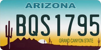 AZ license plate BQS1795