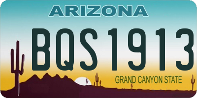 AZ license plate BQS1913