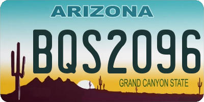 AZ license plate BQS2096