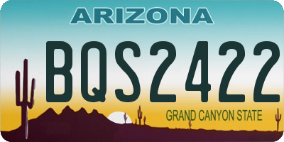 AZ license plate BQS2422