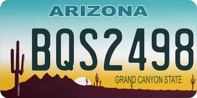 AZ license plate BQS2498