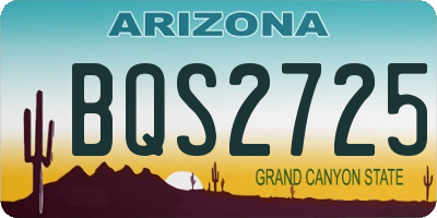 AZ license plate BQS2725