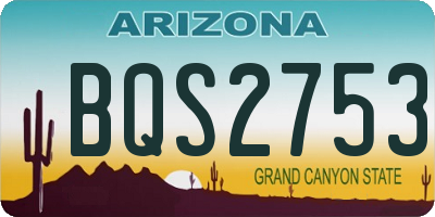 AZ license plate BQS2753